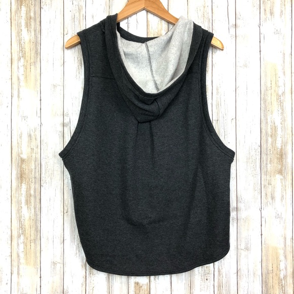 Joy Lab Sleeveless Hoodie Fleece Lined Hi Lo Style - Picture 2 of 8